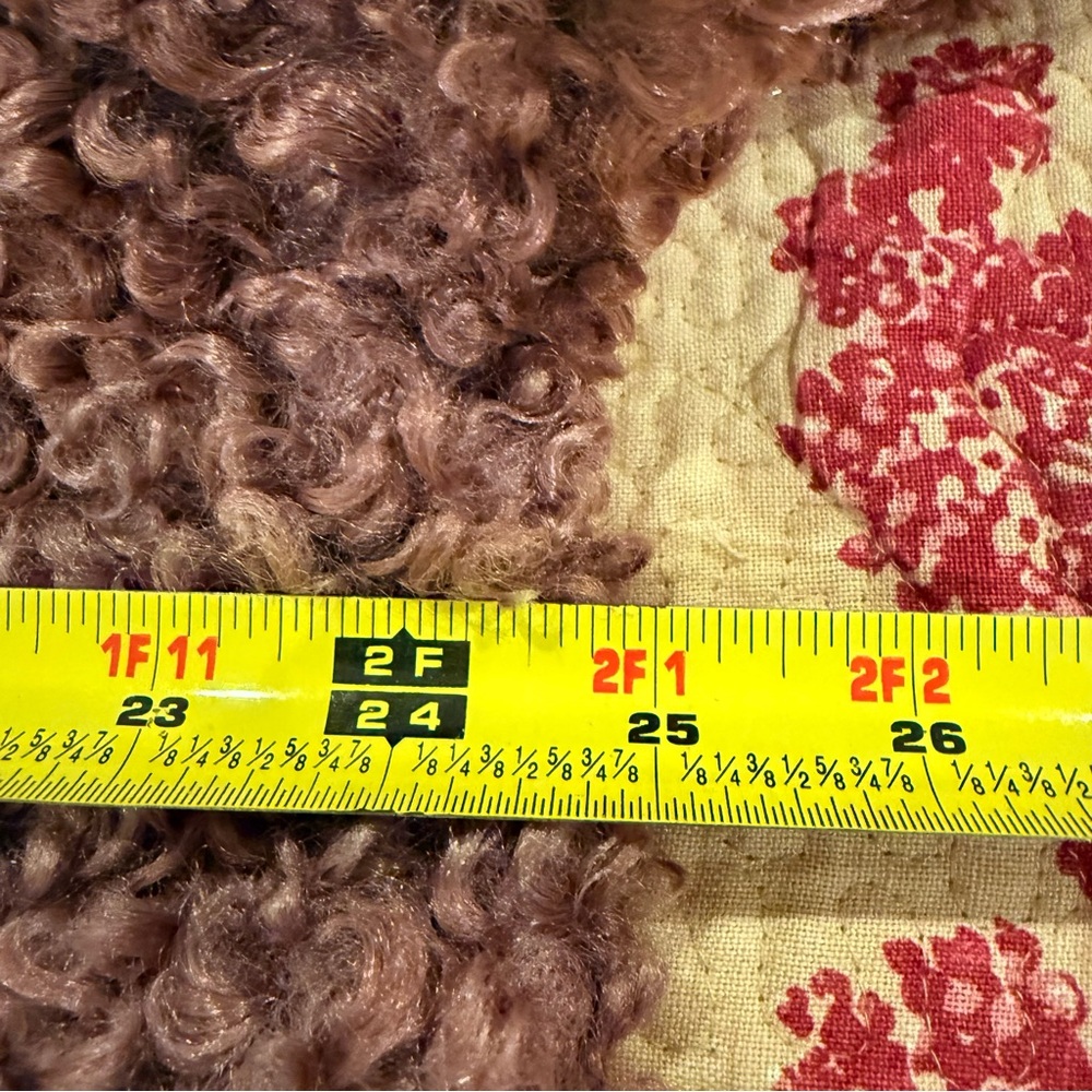 Sundance Catalog Unbound Boucle Beauty Coat Mauve Teddy Cozy Warm Faux Fur XL - Picture 12 of 13
